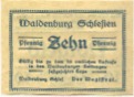 Waldenburg (heute: PL-Walbrzych) - Stadt - 20.8.1921 - 10 Pfennig