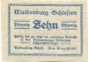 Waldenburg (heute: PL-Walbrzych) - Stadt - 20.8.1921 - 10 Pfennig