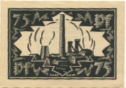 Waldenburg (heute: PL-Walbrzych) - Stadt - November 1921 - 75 Pfennig