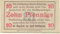 Waldenburg (heute: PL-Walbrzych) - Stadt - -- - 10 Pfennig