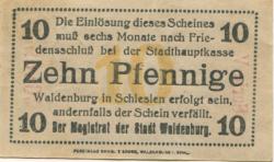 Waldenburg (heute: PL-Walbrzych) - Stadt - -- - 10 Pfennig