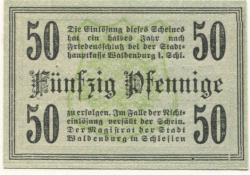 Waldenburg (heute: PL-Walbrzych) - Stadt - -- - 50 Pfennig