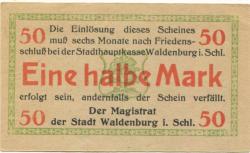 Waldenburg (heute: PL-Walbrzych) - Stadt - -- - 1/2 Mark