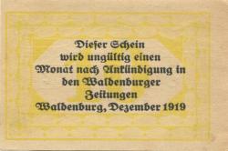 Waldenburg (heute: PL-Walbrzych) - Stadt - Dezember 1919 - 10 Pfennig