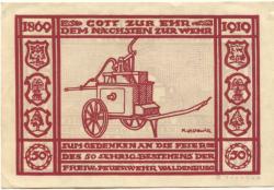 Waldenburg (heute: PL-Walbrzych) - Stadt - 19.9.1920 - 19.12.1920 - 50 Pfennig