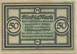 Waltershausen - Stadt - 22.10.1918 - 1.2.1919 - 50 Mark