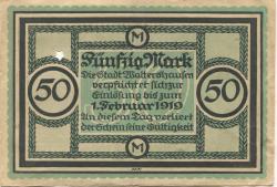 Waltershausen - Stadt - 22.10.1918 - 1.2.1919 - 50 Mark