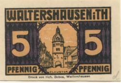 Waltershausen - Stadt - 1.7.1921 - 5 Pfennig