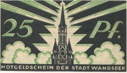 Wandsbek (heute: Hamburg) - Stadt - Januar 1921 - 25 Pfennig