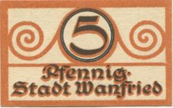 Wanfried - Stadt - -- - 5 Pfennig