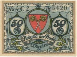 Warin - Stadt - - 1.3.1922 - 50 Pfennig 