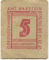 Warstein - Amt - - 31.12.1947 - 5 Pfennig
