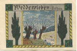 Weddersleben (heute: Thale) - Gemeinde - September 1921 - 50 Pfennig 