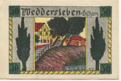 Weddersleben (heute: Thale) - Gemeinde - September 1921 - 50 Pfennig 