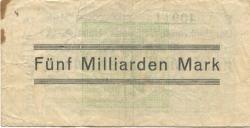 Wedel - Müller, J. D., Optische Werke - 26.10.1923 - 5 Milliarden Mark 