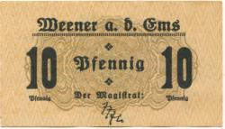 Weener - Flecken - 17.8.1920 - 10 Pfennig 