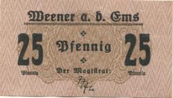Weener - Flecken - 17.8.1920 - 25 Pfennig 