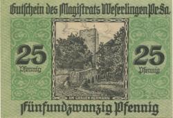 Weferlingen (heute: Oebisfelde) - Stadt - 1.7.1920 - 25 Pfennig 