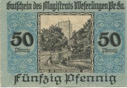 Weferlingen (heute: Oebisfelde) - Stadt - 1.7.1920 - 50 Pfennig 