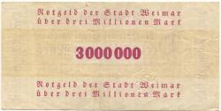 Weimar - Stadt - 1.9.1923 - 3 Millionen Mark
