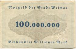Weimar - Stadt - 15.10.1923 - 100 Millionen Mark