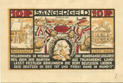 Weimar - Thüringer Sängerfest - 1.7.1921 - 15.7.1921 - 10 Pfennig