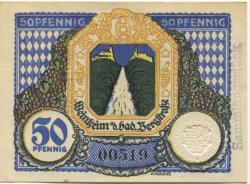 Weinheim - Stadt - 23.4.1919 - 50 Pfennig 