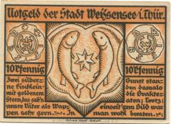 Weißensee - Stadt - 1.8.1921 - 10 Pfennig