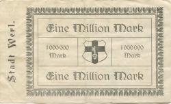 Werl - Stadt - 10.8.1923 - ab 1.9.1923 - 1 Million Mark