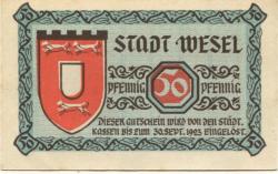 Wesel - Stadt - 1920 - 30.9.1921 - 50 Pfennig