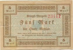 Wetzlar - Stadt - 1.11.1918 - 1.2.1919 - 5 Mark