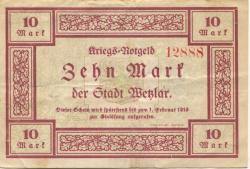 Wetzlar - Stadt - 1.11.1918 - 1.2.1919 - 10 Mark