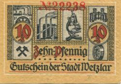 Wetzlar - Stadt - 1.5.1920 - 10 Pfennig