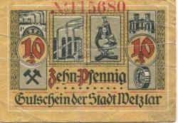 Wetzlar - Stadt - 1.5.1920 - 10 Pfennig