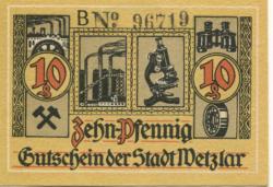 Wetzlar - Stadt - 14.9.1920 - 10 Pfennig