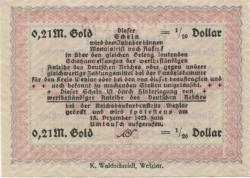 Wetzlar - Handelskammer des Kreises - 6.11.1923 - 0.21 Gold-Mark