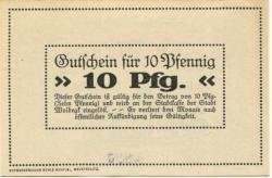 Woldegk - Stadt - Februar 1921 - 10 Pfennig