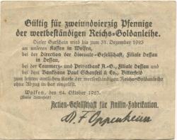 Wolfen (heute: Bitterfeld) - AG für Anilin-Fabrikation - 24.10.1923 - 42 Gold-Pfennig