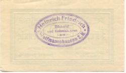 Wolfmannshausen (heute: Grabfeld) - Friedrich, Heinrich, Bäckerei und Kolonialwarenhandlung - 1.10.1918 - 50 Pfennig 