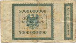 Worms - Kreis - 15.10.1923 - 5 Milliarden Mark