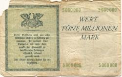 Worms - Stadt - 26.6.1923 - 5 Millionen Mark