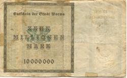 Worms - Stadt - 26.6.1923 - 10 Millionen Mark