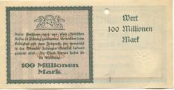 Worms - Stadt - 26.6.1923 - 100 Millionen Mark