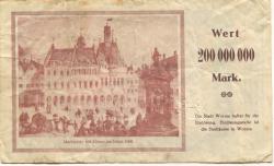 Worms - Stadt - 15.10.1923 - 1.4.1924 - 200 Millionen Mark