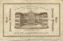 Worms - Stadt - 15.10.1923 - 1.4.1924 - 20 Milliarden Mark