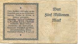 Worms - Heyl, Cornelius, Lederwerke - 10.8.1923 - 15.11.1923 - 5 Millionen Mark