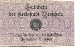 Wreschen (heute: PL-Wrzesnia) - Stadt - - 1.4.1920 - 5 Pfennig