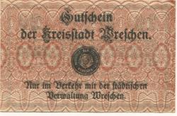 Wreschen (heute: PL-Wrzesnia) - Stadt - - 1.4.1920 - 20 Pfennig