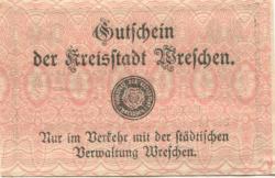 Wreschen (heute: PL-Wrzesnia) - Stadt - - 1.4.1920 - 50 Pfennig