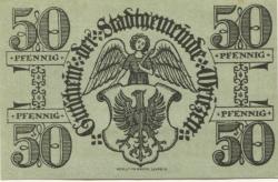 Wriezen - Stadt - 20.8.1919 - 31.12.1921 - 50 Pfennig